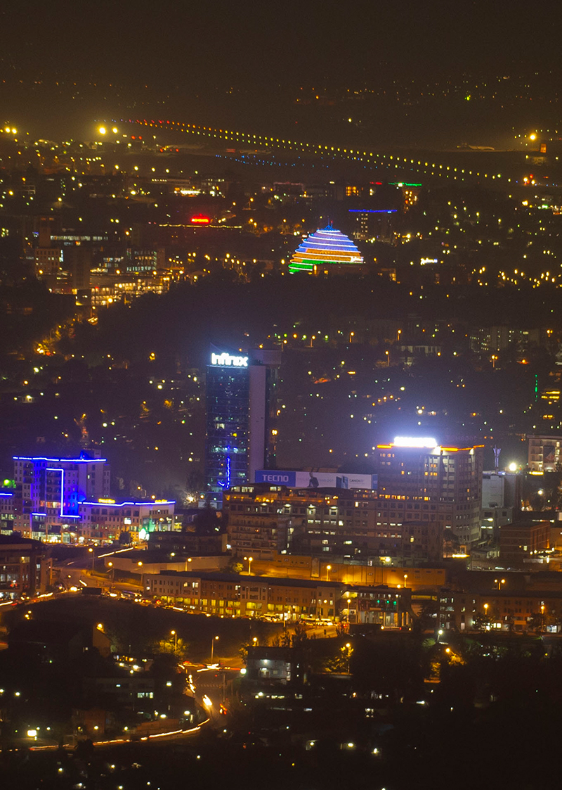 Kigali city at night - Rwanda